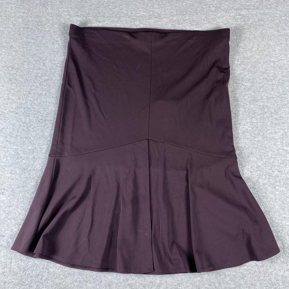 Express Skirt Womens Small Purple Flared Hem Trumpet Midi‎ Work Office Stretch